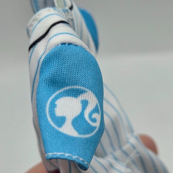 Barbie Doll Baseball Uniform White & Blue Striped Suit With Pink Logo 2018 Edi - Picture 4 of 6